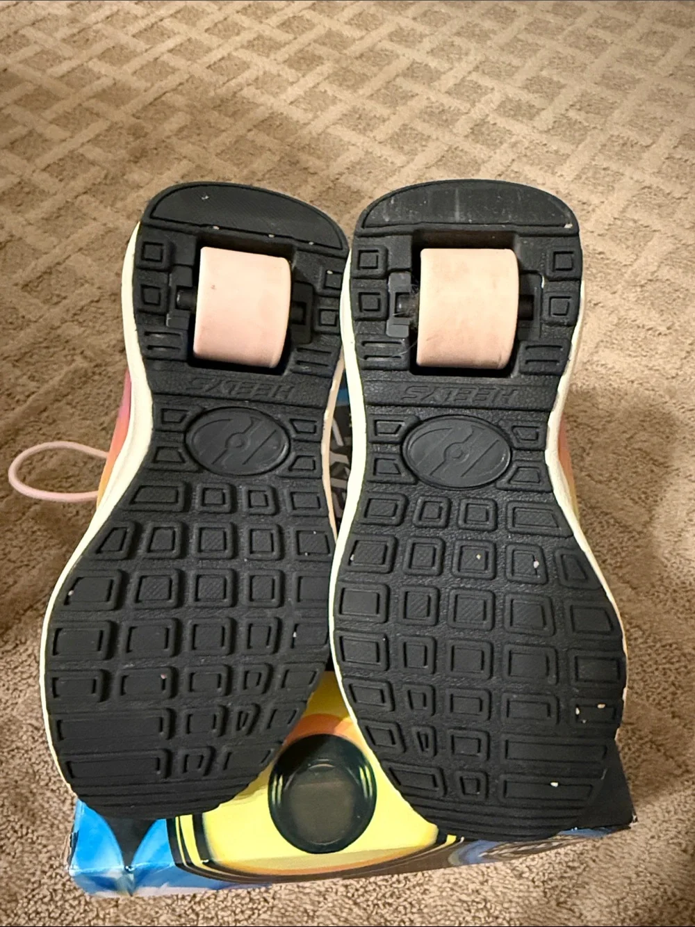 Heelys Pink Sneakers with Rainbow Pull Tabs